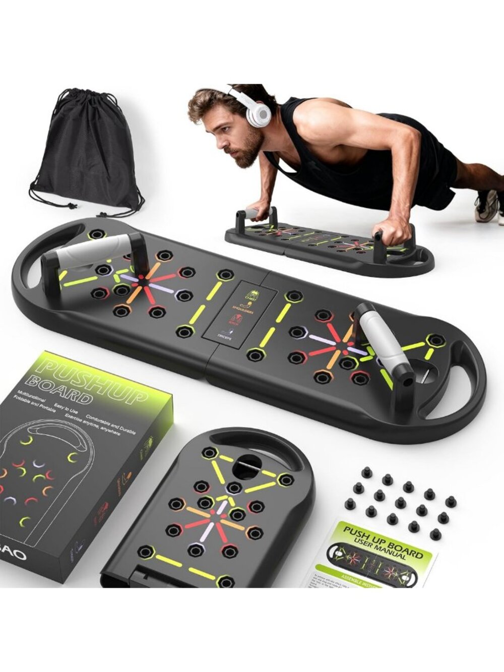 Portable Foldable Push Up Board for Men | Push-Up Bar for Home Workout Fitness